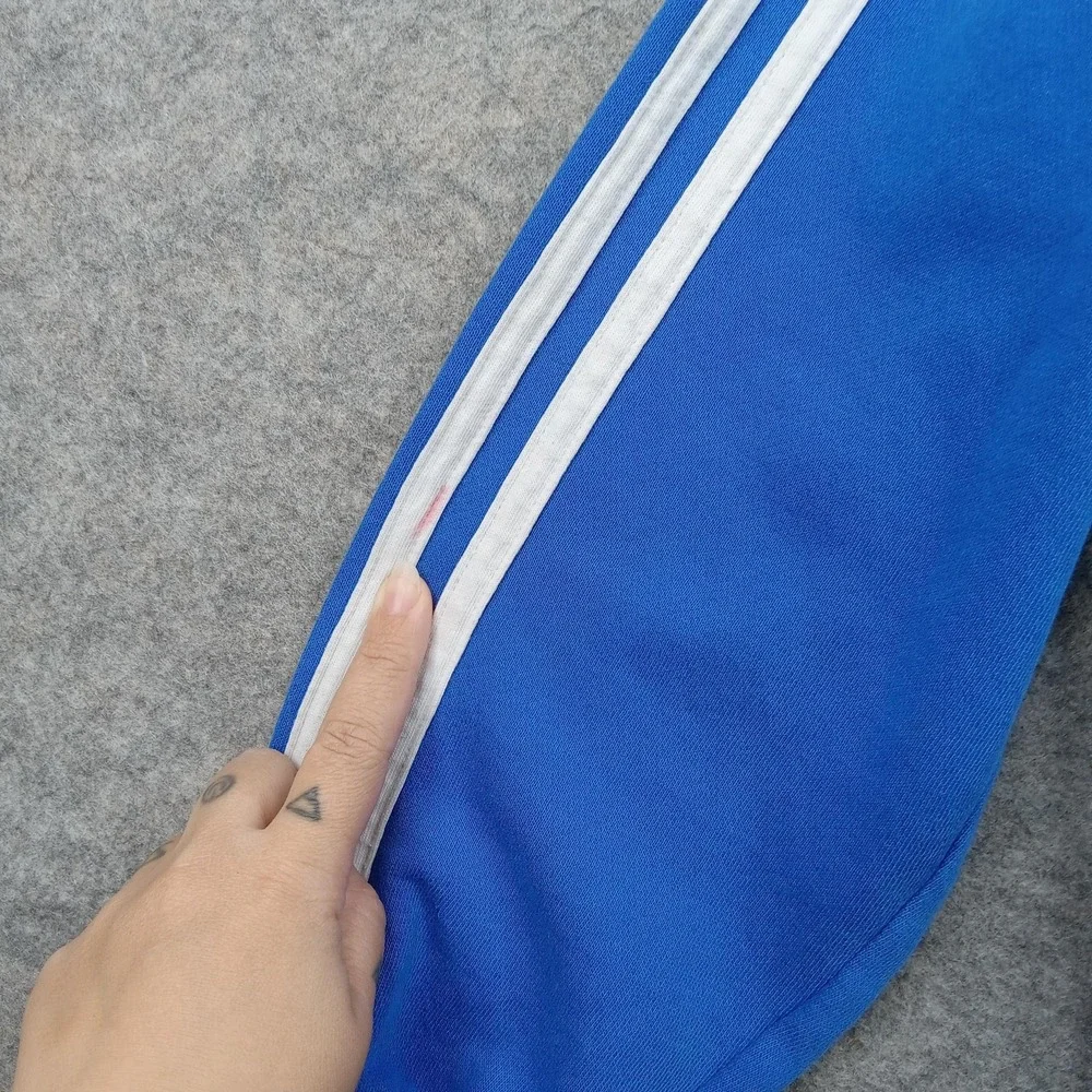 Adidas Hoodie Youth Medium Blue Pullover Sweatshirt 3 Stripes‎ Logo Soccer